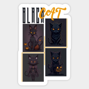 Black cat Sticker